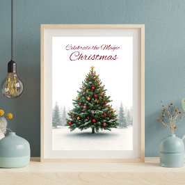 Klassieke Kerstboom Vakantieposter Poster
