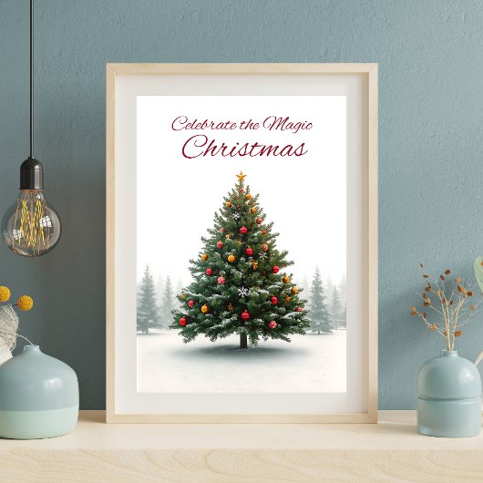 Klassieke Kerstboom Vakantieposter Poster