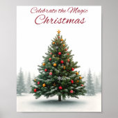 Klassieke Kerstboom Vakantieposter Poster (Voorkant)