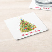Klassieke Kerstboom Vrolijke Kerstmis Onderzetters (Schuin)