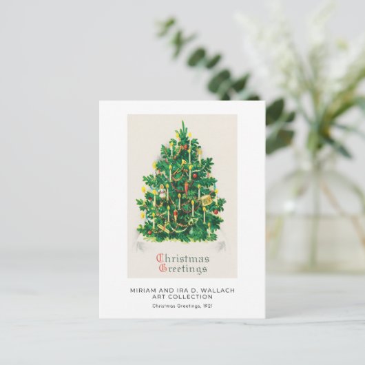 Klassieke kerstboomkunst briefkaart (Staand voorkant)