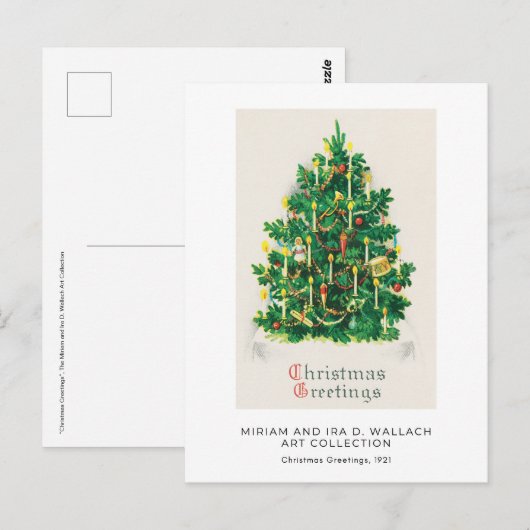 Klassieke kerstboomkunst briefkaart (Voorkant / Achterkant)