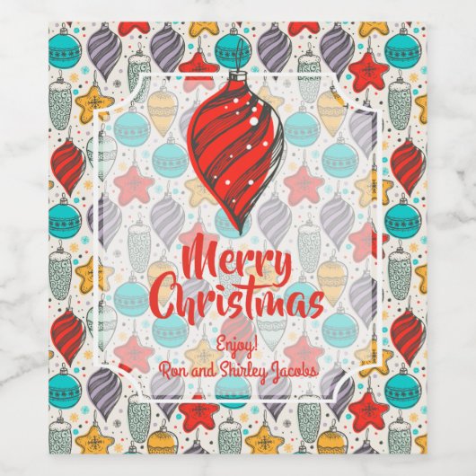 Klassieke Kerstboomornamenten Wijn Etiket (Enkel label)