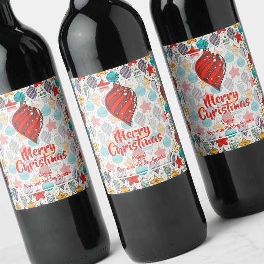 Klassieke Kerstboomornamenten Wijn Etiket