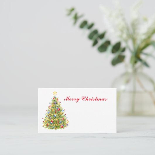 Klassieke kerstboomplatte kaarten plaatskaartje (Staand voorkant)