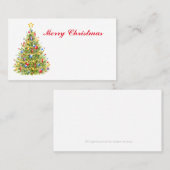 Klassieke kerstboomplatte kaarten plaatskaartje (Voorkant / Achterkant)