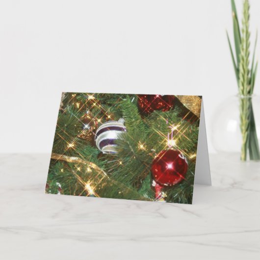 Klassieke kerstboomvakjes feestdagen kaart (Voorkant)