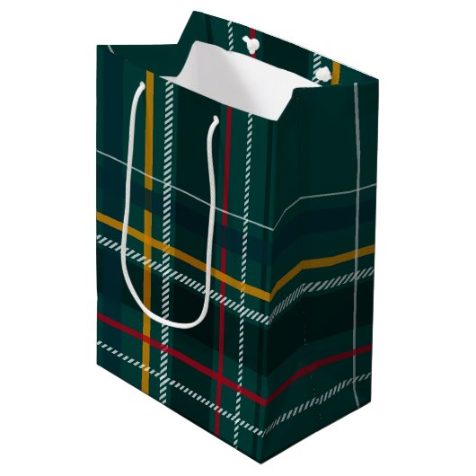 Klassieke kerstcadeau groene feestdag medium cadeauzakje (Voorkant Gekanteld)