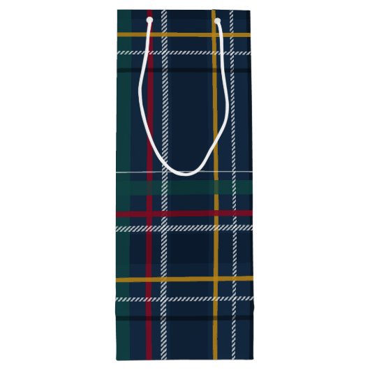 Klassieke kerstcadeau voor marineblauw plein wijn cadeautas (Achterkant)