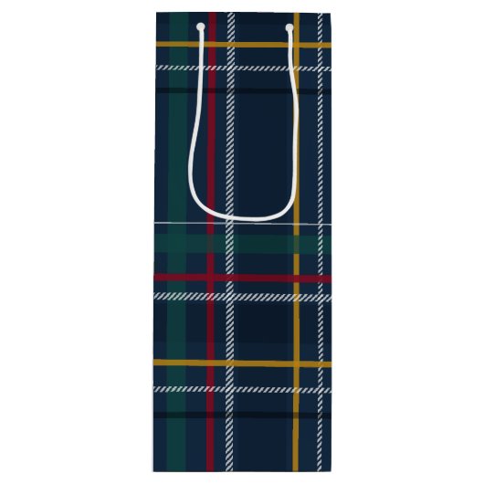 Klassieke kerstcadeau voor marineblauw plein wijn cadeautas (Voorkant)