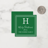 Klassieke kerstcadeaukaartjes voor Monogram kerstc Notitiekaartje (Voorkant / Achterkant in situ)