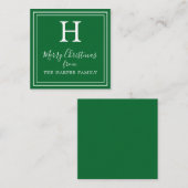 Klassieke kerstcadeaukaartjes voor Monogram kerstc Notitiekaartje (Voorkant / Achterkant)