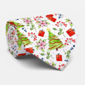 Klassieke kerstcadeaus Poinsettia rode bessen Stropdas (Opgerold)