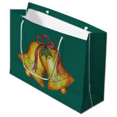 Klassieke kerstcadeautas groot cadeauzakje (Voorkant Gekanteld)