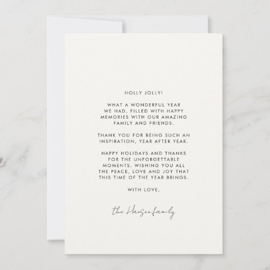 Klassieke kerstcadeautjes met vreugde feestdagenkaart (Achterkant)