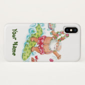 Klassieke kerstcartoon met surfende kerstman Case-Mate iPhone case (Achterkant (horizontaal))