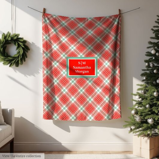 Klassieke Kerstdeken Chic Monogram Stijl Fleece Deken