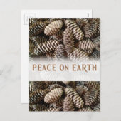 Klassieke Kerstdennenappel Vrede Op Aarde Feestdagenkaart (Voorkant / Achterkant)