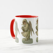 Klassieke Kerstengel Bloemen, Victoriaanse knipvor Mok (Voorkant links)