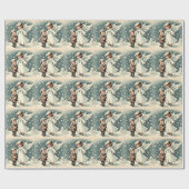Klassieke Kerstengel en Kind Cadeaupapier (Vlak)