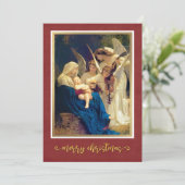 Klassieke kerstengelen muziek "Prettig kerstfeest" Feestdagenkaart (Staand voorkant)