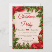 Klassieke kerstfeest uitnodiging (Voorkant)