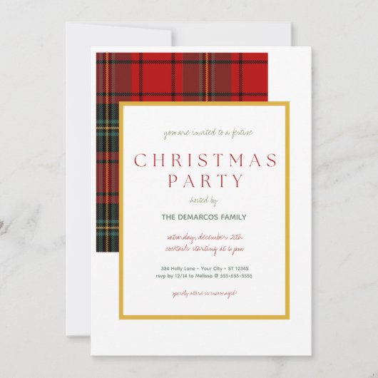 Klassieke kerstfeest uitnodiging (Voorkant)