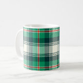 Klassieke kerstfeestdag Groene Tartan Pset Koffiemok (Voorkant links)