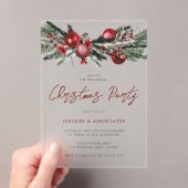 Klassieke kerstfeestdag met Kantoor kerst Acryl Uitnodigingen (Insitu (Draagbaar))