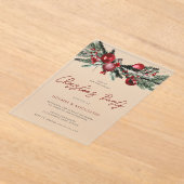 Klassieke kerstfeestdag met Kantoor kerst Acryl Uitnodigingen (Laagn)