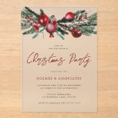 Klassieke kerstfeestdag met Kantoor kerst Acryl Uitnodigingen (Voorkant)