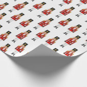 Klassieke kerstfeestdag, rode witte feestdag cadeaupapier (Hoek)