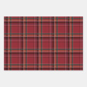 Klassieke kerstfeeststerren met rode feestjes inpakpapier vel (Voorkant 3)