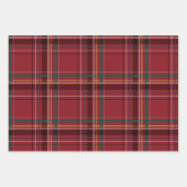 Klassieke kerstfeeststerren met rode feestjes inpakpapier vel (Voorkant)