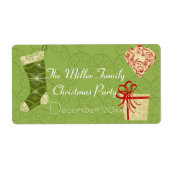 Klassieke kerstfleslabels etiket (Voorkant)