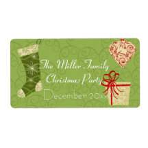 Klassieke kerstfleslabels