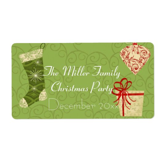 Klassieke kerstfleslabels etiket (Voorkant)