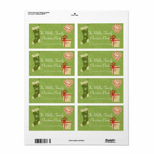 Klassieke kerstfleslabels etiket (Full Sheet)