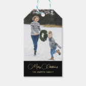 Klassieke kerstfoto Black Cadeaulabel (Voorkant)