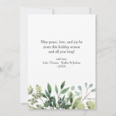 Klassieke kerstfoto Foto met botanische kerstcadea Feestdagenkaart (Achterkant)