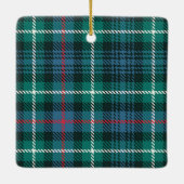 Klassieke kerstfoto met Tartan Pset Keramisch Ornament (Achterkant)