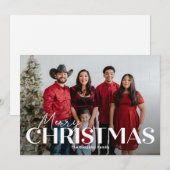 Klassieke kerstfotokaart feestdagenkaart (Voorkant / Achterkant)