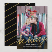 Klassieke kerstfotokaarten met gouden ritten feestdagenkaart (Voorkant / Achterkant)