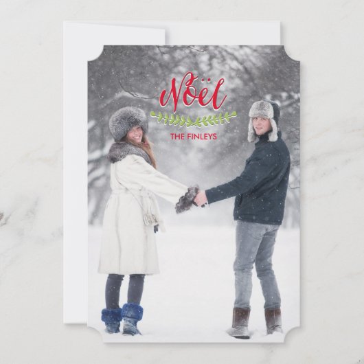 Klassieke kerstfotokaarten met noel feestdagenkaart (Voorkant)