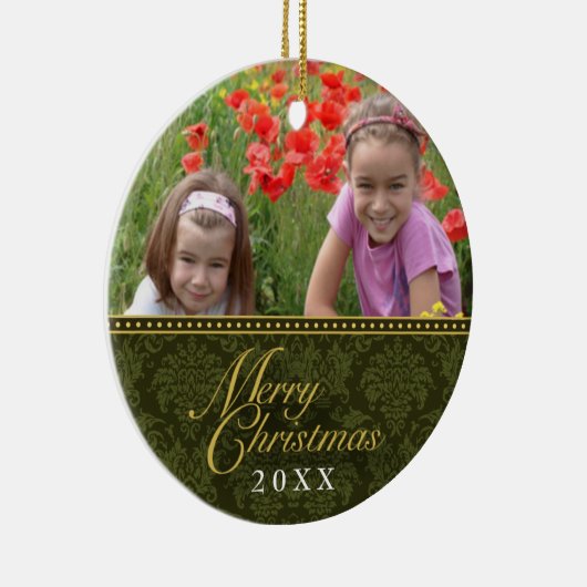 Klassieke kerstfoto's met Damascus Keramisch Ornament (Rechts)