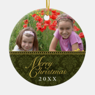 Klassieke kerstfoto's met Damascus Keramisch Ornament