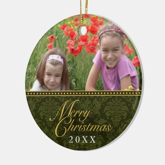 Klassieke kerstfoto's met Damascus Keramisch Ornament (Links)