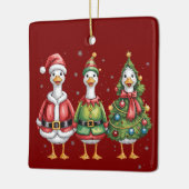 Klassieke Kerstgans Sinterklaas Eend Grappige Gans Keramisch Ornament (Links)