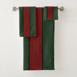 Klassieke Kerstgroene En Rode Strepen Bad Handdoek