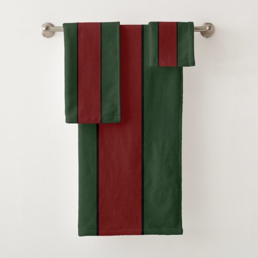 Klassieke Kerstgroene En Rode Strepen Bad Handdoek (Insitu)